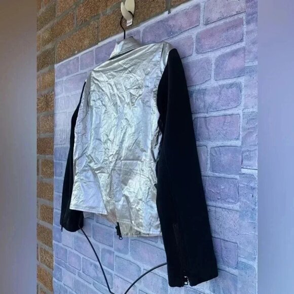 Rebecca Minkoff moto jacket with a striking foil finish small - Picture 14 of 16